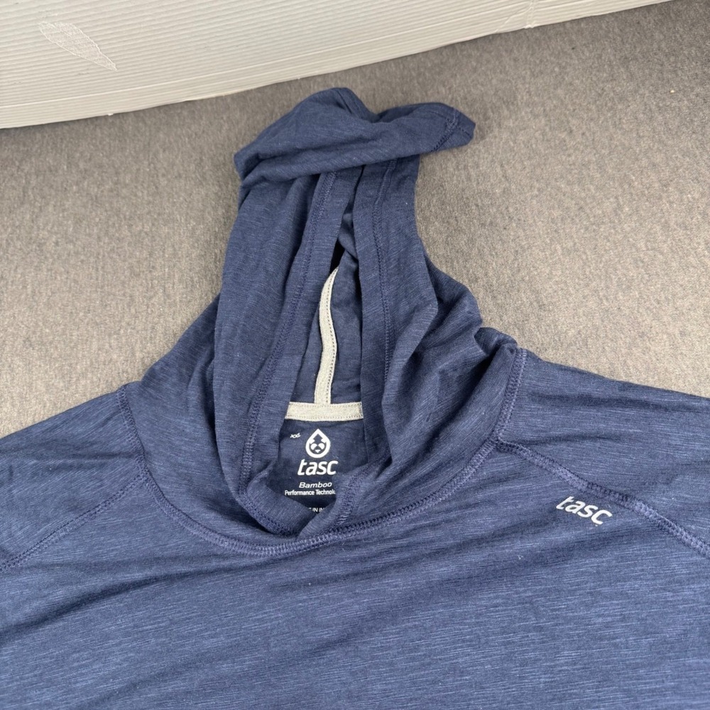 Tasc Performance Mens XXL Bamboo Organic Cotton Hoodie Navy Blue Long Sleeve